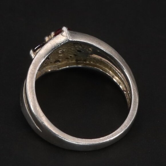 $300 Multi Gem Sterling Silver Ring REAL Sapphire, Peridot, Amethyst, Topaz, Dia - Picture 5 of 8